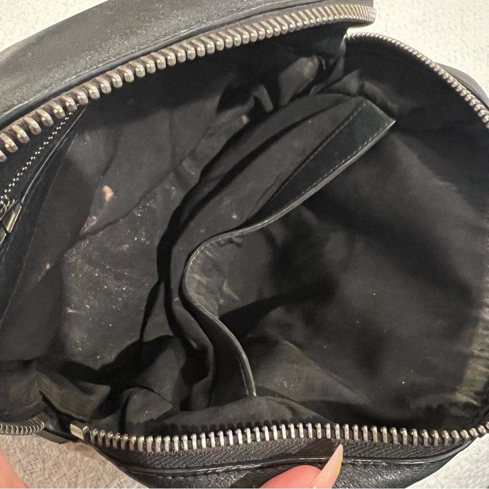 Alexander Wang Black Leather Cosmetic Pouch with Silver Hardware - Picture 3 of 4